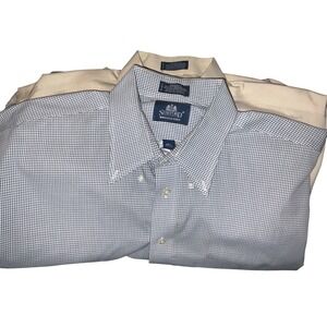 Stafford Mens 2 Pack Short Sleeve Button Down Shirt 17.5 Wrinkle Free